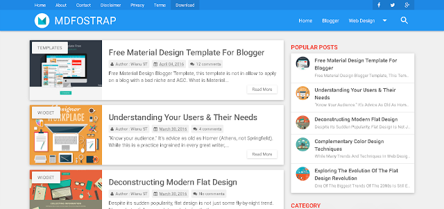 mdfostrap template blue